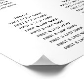 Zwarte en witte miniatuurstemkaart poster (Hoek)