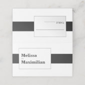 Zwarte en witte, minimale gedurfde bruiloft plaatskaartje (Buitenkant ongevouwen)