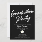 Zwarte en Witte Minimale Graduatie Partij Kaart (Voorkant)