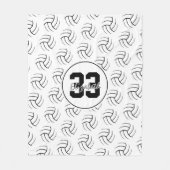 zwarte en witte minimale volleybalkenpatroon fleece deken (Voorkant)
