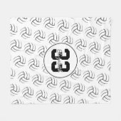 zwarte en witte minimale volleybalkenpatroon fleece deken (Voorkant (Horizontaal))