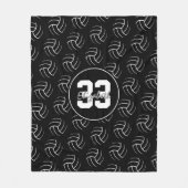 zwarte en witte minimale volleybalkenpatroon fleece deken (Voorkant)