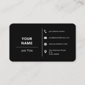 Zwarte en witte, minimalistische aangepaste Logo T Visitekaartje (Voorkant)