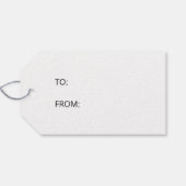 Zwarte en witte, minimalistische kerstboomvorm cadeaulabel (Achterkant Horizontaal)