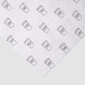 Zwarte en witte minimalistische koffiebeker tissuepapier (Detail)