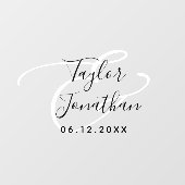 Zwarte en Witte Minimalistische Persoonlijke Trouw Raamsticker (Vel)