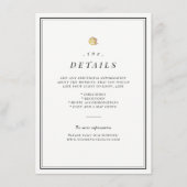 Zwarte en witte minimalistische trouwkaart informatiekaartje (Voorkant)