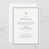 Zwarte en witte minimalistische trouwkaart informatiekaartje (Voorkant / Achterkant)