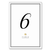 Zwarte en witte minimalistische trouwtafel kaart (Voorkant)