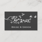 Zwarte en witte minimalistische vogels plaatsen ka plaatskaartje (Achterkant)
