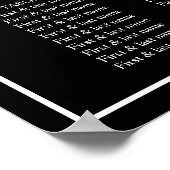 Zwarte en witte minimalistische weddenschappen poster (Hoek)