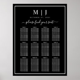 Zwarte en witte minimalistische weddenschappen poster