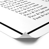 Zwarte en witte minimalistische weddenschappen poster (Hoek)