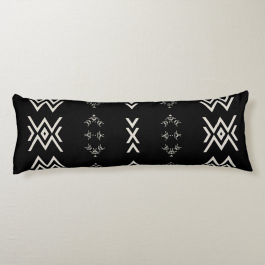 Zwarte en witte moddoek lichaamskussen (Achterkant)