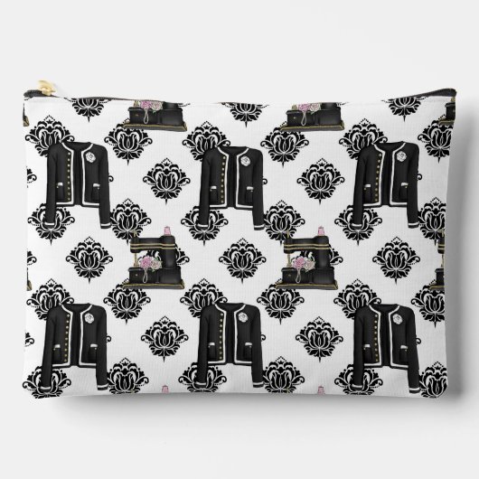 Zwarte en Witte Mode Atelier Make-uptasje Chic Etui (Voorkant)