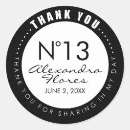 Zwarte en witte Mode DANK U KRACHTIG Etiket