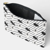 Zwarte en witte mode make-uptasje met chic patroon etui (Open)