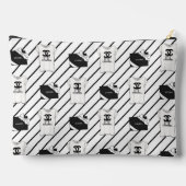 Zwarte en witte mode make-uptasje met chic patroon etui (Achterkant)