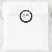 Zwarte en witte Mode Sweet 16 Etiket sticker (Tas)
