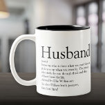 Zwarte en Witte Modern Cool Husband Definition Tweekleurige Koffiemok<br><div class="desc">Geef je speciale man een speciaal cadeau aan creëer voor verjaardagen,  verjaardagen,  bruiloften,  Kerstmis of elke dag die je wilt shows hoeveel hij voor je betekent. Een perfecte manier om hem te shows hoe geweldig hij elke dag is. Ontworpen door: Thisnotme©</div>
