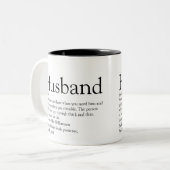 Zwarte en Witte Modern Cool Husband Definition Tweekleurige Koffiemok (Voorkant links)