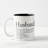 Zwarte en Witte Modern Cool Husband Definition Tweekleurige Koffiemok (Links)