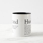 Zwarte en Witte Modern Cool Husband Definition Tweekleurige Koffiemok (Center)
