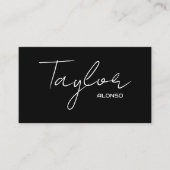 Zwarte en Witte Modern Professional Naam Informatiekaartje (Voorkant)