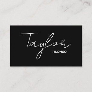Zwarte en Witte Modern Professional Naam Informatiekaartje