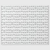 Zwarte en Witte Modern Simple Floral Dandelion Cadeaupapier (Vlak)