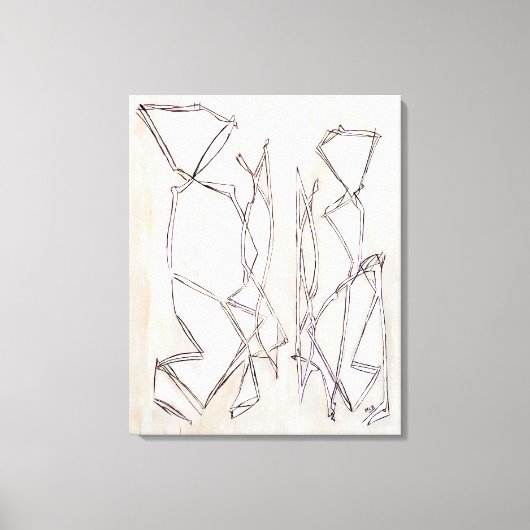 Zwarte en witte moderne Abstracte kunst voor paren Canvas Afdruk (Voorkant)