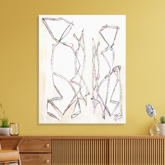 Zwarte en witte moderne Abstracte kunst voor paren Canvas Afdruk (Insitu (Woonkamer))