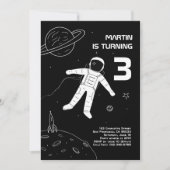 Zwarte en witte moderne astronaut ruimtevaart kaart (Voorkant)