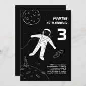 Zwarte en witte moderne astronaut ruimtevaart kaart (Voorkant / Achterkant)