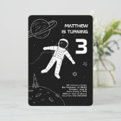 Zwarte en witte moderne astronaut ruimtevaart kaart (Staand voorkant)