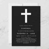 Zwarte en witte moderne begrafenis kaart (Voorkant)