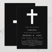 Zwarte en witte moderne begrafenis kaart (Voorkant / Achterkant)