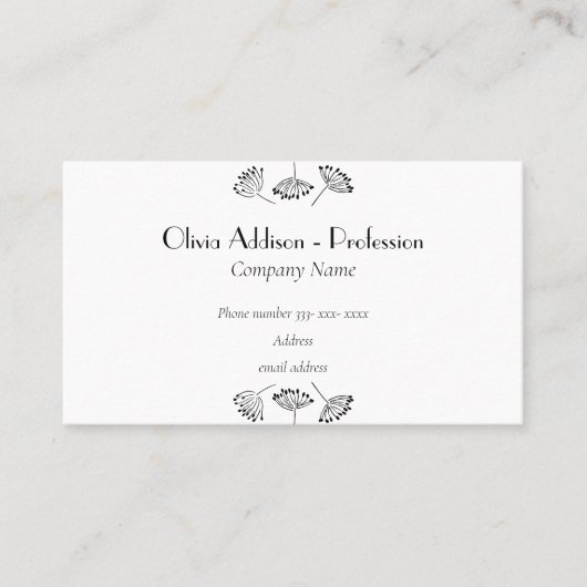 Zwarte en witte moderne benaming van het beroep visitekaartje (Voorkant)