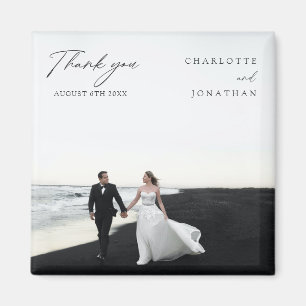 Zwarte en Witte Moderne bruiloft Favors Dank je Magneet