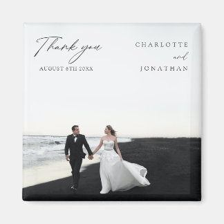 Zwarte en Witte Moderne bruiloft Favors Dank je Magneet