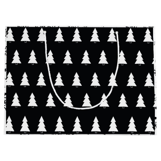 Zwarte en witte moderne cadeautas voor kerstmis (Voorkant)