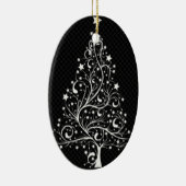 ***ZWARTE EN WITTE MODERNE CHRISTMAS TREE** KERAMISCH ORNAMENT (Rechts)