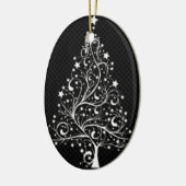 ***ZWARTE EN WITTE MODERNE CHRISTMAS TREE** KERAMISCH ORNAMENT (Links)