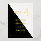 Zwarte en witte, moderne, echte Folie tabelkaart Folie Uitnodiging (Voorkant)