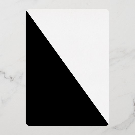 Zwarte en witte, moderne, echte Folie tabelkaart Folie Uitnodiging (Achterkant)