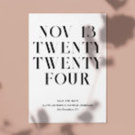 Zwarte en witte moderne, eenvoudige, minimalistisc save the date<br><div class="desc">Zwart-wit moderne eenvoudige typografie minimalistische bruiloft Save the Date. Neem contact met me op als je extra items nodig hebt.</div>
