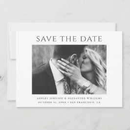 Zwarte en witte moderne, eenvoudige, minimalistisc save the date