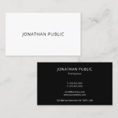 Zwarte en witte, moderne, eenvoudige Sjabloon Visitekaartje (Voorkant / Achterkant)