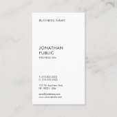Zwarte en witte, moderne, eenvoudige Sjabloon Visitekaartje (Achterkant)