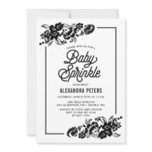 Zwarte en witte moderne Floral Accent Baby